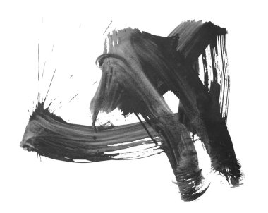 Siyah fırça darbesi ve doku. Grunge soyut elle boyanmış elementler. Altı çizili ve sınır tasarımı.