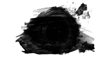 Siyah fırça darbesi dokusu. Grunge soyut elle boyanmış element. 