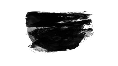 Siyah fırça darbesi ve doku. Grunge soyut elle boyanmış elementler. Altı çizili ve sınır tasarımı.