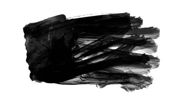 Siyah fırça darbesi ve doku. Grunge soyut elle boyanmış elementler. 