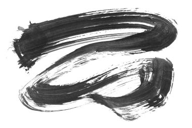 Siyah fırça darbesi ve doku. Grunge soyut elle boyanmış elementler. Altı çizili ve sınır tasarımı.