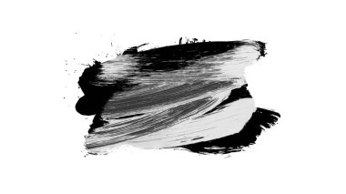 Siyah fırça darbesi ve doku. Grunge soyut elle boyanmış elementler. Altı çizili ve sınır tasarımı.