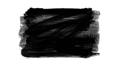 Siyah fırça darbesi dokusu. Grunge soyut elle boyanmış element. 