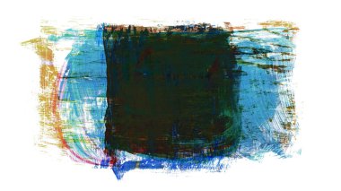 Siyah ve renkli boya karışımı, fırça darbesi ve doku. Grunge soyut elle boyanmış elementler. 