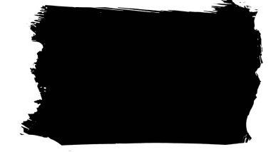 Siyah fırça darbesi dokusu. Grunge soyut elle boyanmış element. 