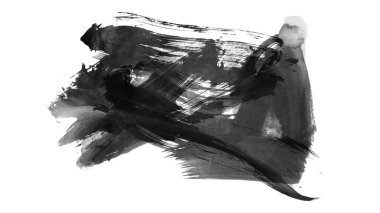 Siyah fırça darbesi dokusu. Grunge soyut elle boyanmış element. 