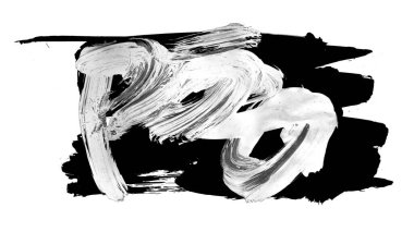 Siyah fırça darbesi ve doku. Grunge soyut elle boyanmış elementler. Altı çizili ve sınır tasarımı.