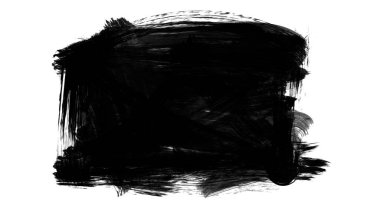 Siyah fırça darbesi dokusu. Grunge soyut elle boyanmış element.