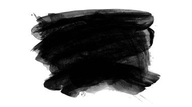 Siyah fırça darbesi ve doku. Grunge vektör soyut el boyalı element. Altı çizili ve sınır tasarımı.