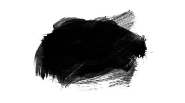 Siyah fırça darbesi ve doku. Grunge soyut elle boyanmış elementler. 