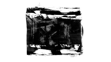 Siyah fırça darbesi ve doku. Grunge soyut elle boyanmış elementler. Altı çizili ve sınır tasarımı.