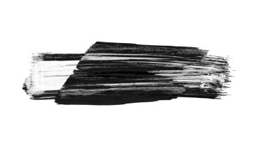 beyaz arkaplanda siyah grunge mürekkep fırçası darbesi