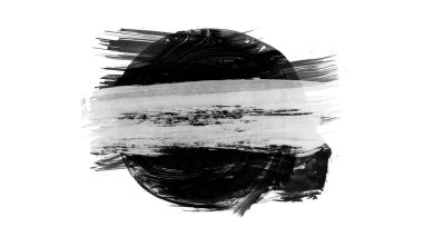 Siyah fırça darbesi ve doku. Grunge soyut elle boyanmış elementler. 