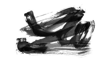 Siyah fırça darbesi dokusu. Grunge soyut elle boyanmış element. 