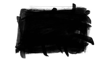 Siyah fırça darbesi dokusu. Grunge soyut elle boyanmış element.