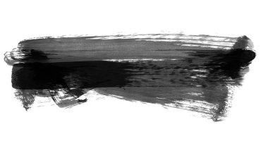 beyaz arkaplanda siyah grunge mürekkep fırça darbeleri