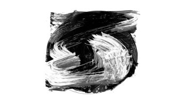 Siyah fırça darbesi dokusu. Grunge soyut elle boyanmış element. 