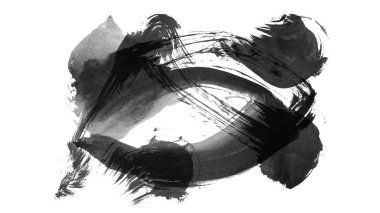 Siyah fırça darbesi dokusu. Grunge soyut elle boyanmış element. 