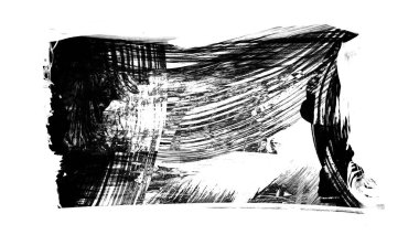 Siyah fırça darbesi ve doku. Grunge soyut elle boyanmış elementler. Altı çizili ve sınır tasarımı.