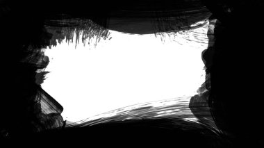 Siyah fırça darbesi ve doku. Grunge soyut elle boyanmış elementler. 