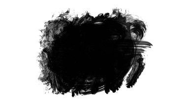 Siyah fırça darbesi dokusu. Grunge soyut elle boyanmış element. 