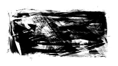 Siyah fırça darbesi ve doku. Grunge soyut elle boyanmış elementler. Altı çizili ve sınır tasarımı.