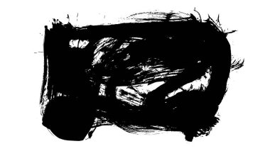 Beyaz arkaplanda izole edilmiş siyah fırça seti