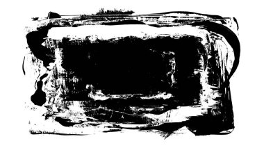 Siyah fırça darbesi ve doku. Grunge soyut elle boyanmış elementler. Altı çizili ve sınır tasarımı.