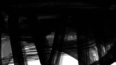 Siyah fırça darbesi ve doku. Grunge soyut elle boyanmış elementler. Altı çizili ve sınır tasarımı.