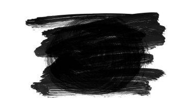 Siyah fırça darbesi dokusu. Grunge soyut elle boyanmış element.