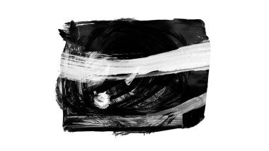 Siyah fırça darbesi ve doku. Grunge soyut elle boyanmış elementler. Altı çizili ve sınır tasarımı.