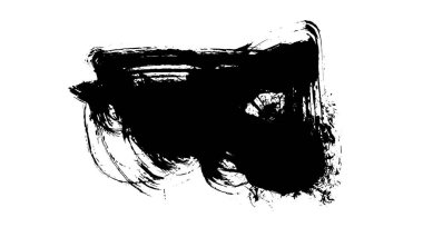 beyaz arkaplanda siyah grunge mürekkep fırça darbeleri