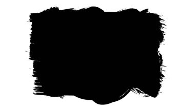 Beyaz arkaplanda izole edilmiş siyah fırça seti