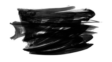 Siyah fırça darbesi ve doku. Grunge soyut elle boyanmış elementler. 