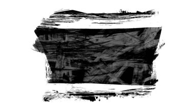 Siyah fırça darbesi ve doku. Grunge soyut elle boyanmış elementler. Altı çizili ve sınır tasarımı.