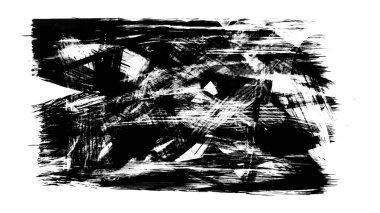 Siyah fırça darbesi ve doku. Grunge soyut elle boyanmış elementler. Altı çizili ve sınır tasarımı.