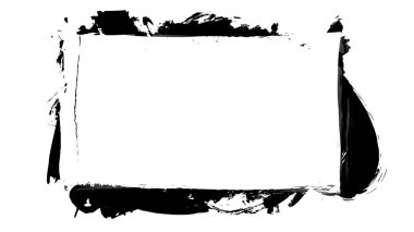 Siyah fırça darbesi dokusu. Grunge soyut elle boyanmış element.