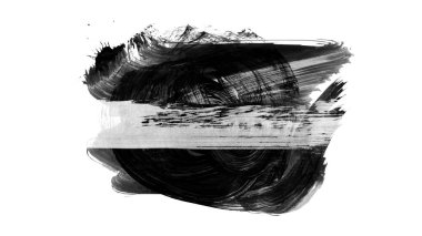 Siyah fırça darbesi ve doku. Grunge soyut elle boyanmış elementler. Altı çizili ve sınır tasarımı.