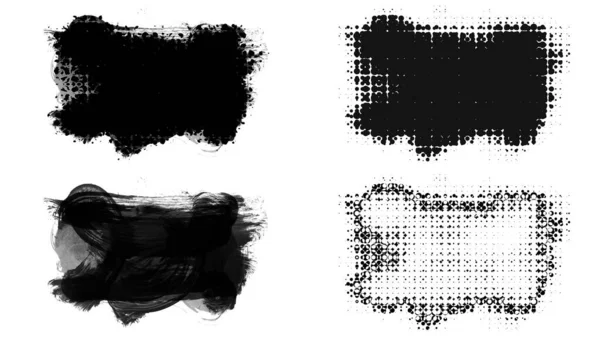 black ink brush strokes on white background