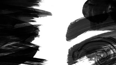 Siyah fırça darbesi dokusu. Grunge soyut elle boyanmış element. 