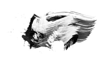 Siyah fırça darbesi ve doku. Grunge soyut elle boyanmış elementler. Altı çizili ve sınır tasarımı.