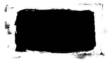 Siyah fırça darbesi ve doku. Grunge vektör soyut el boyalı element. Altı çizili ve sınır tasarımı.