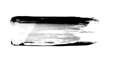 beyaz arkaplanda siyah grunge mürekkep fırçası darbesi