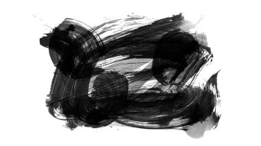 Beyaz arkaplanda izole edilmiş siyah fırça seti