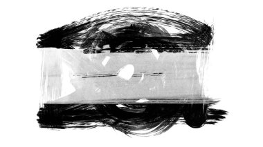 Siyah fırça darbesi dokusu. Grunge soyut elle boyanmış element. 