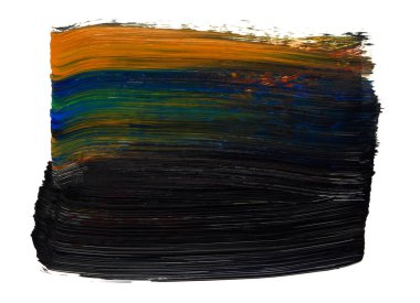 Siyah ve renkli boya karışımı, fırça darbesi ve doku. Grunge soyut elle boyanmış elementler. 