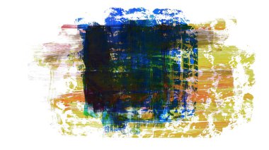 Siyah ve renkli boya karışımı, fırça darbesi ve doku. Grunge soyut elle boyanmış elementler. 