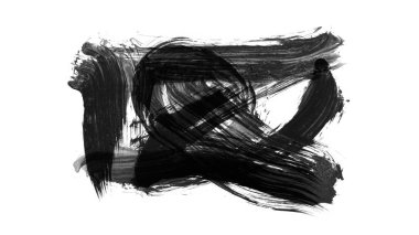 Siyah fırça darbesi ve doku. Grunge vektör soyut el boyalı element. Altı çizili ve sınır tasarımı.