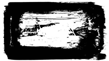 Siyah fırça darbesi ve doku. Grunge vektör soyut el boyalı element. Altı çizili ve sınır tasarımı.