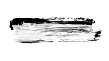 beyaz arkaplanda siyah grunge mürekkep fırçası darbesi